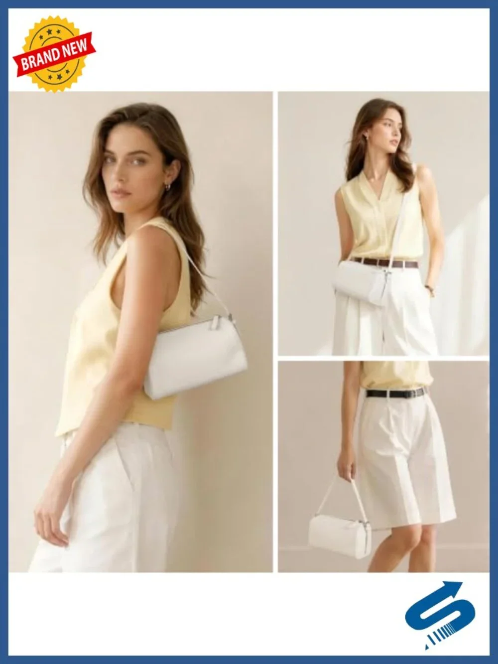 Genuine Leather Crossbody Bag Mini Shoulder Hobo RFID Barrel Purse